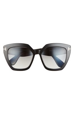 Tom Ford Phobe 56mm Square Sunglasses in Shiny Black /Gradient Smoke