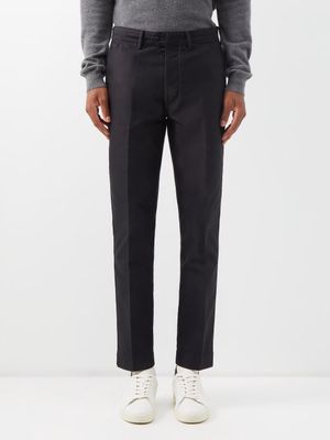 Tom Ford - Pleated Cotton Chinos - Mens - Black