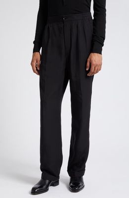 TOM FORD Pleated Lightweight Lyocell Lounge Pants in Black