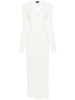 TOM FORD pointelle-knit maxi dress - White