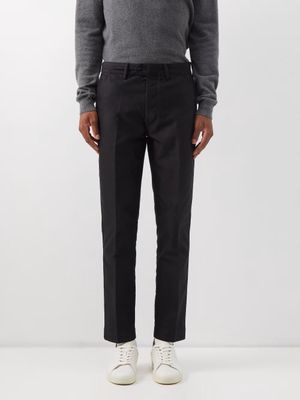 Tom Ford - Pressed-front Straight-leg Trousers - Mens - Black