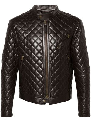 TOM FORD quilted leather jacket - Brown
