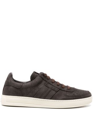 TOM FORD Radcliffe crocodile-effect nubuck sneakers - Brown