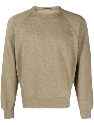 TOM FORD raglan cotton-jersey sweatshirt - Green