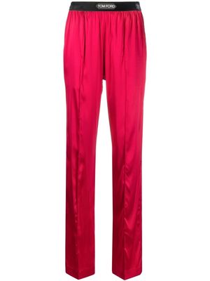 TOM FORD raised seam palazzo trousers - Red