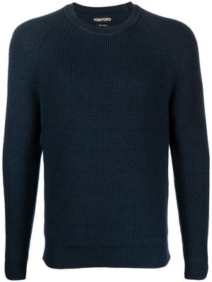 TOM FORD ribbed crew neck sweater - Blue