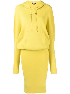 TOM FORD ribbed hooded dress - Yellow