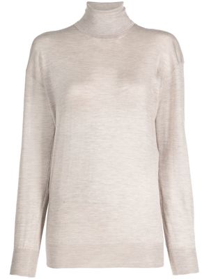 TOM FORD ribbed-knit roll neck sweater - Neutrals