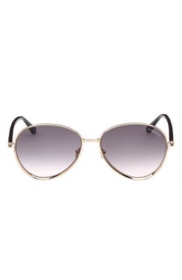 TOM FORD Rio 59mm Pilot Sunglasses in Shiny Rose Gold/gradient Smoke