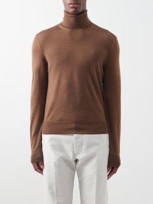 Tom Ford - Roll-neck Cashmere-blend Sweater - Mens - Brown