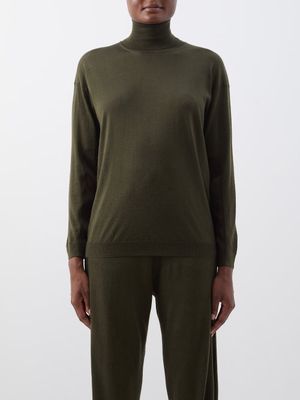 Tom Ford - Roll-neck Cashmere-blend Sweater - Womens - Khaki