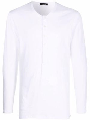 TOM FORD round-neck Henley T-shirt - White