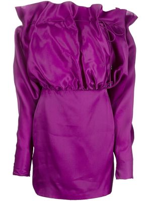 TOM FORD ruched-detail silk mini dress - Purple