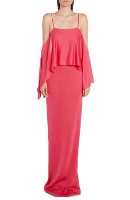 Tom Ford Ruffle Detail Gown in Rose Bloom