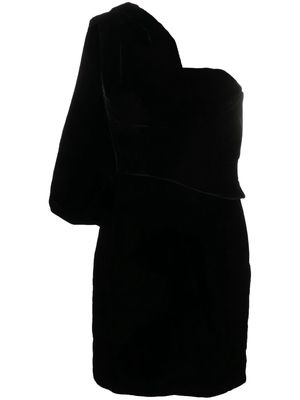 TOM FORD sash-shoulder velvet mini dress - Black