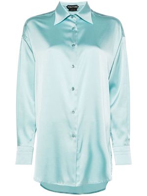 TOM FORD satin silk shirt - Blue