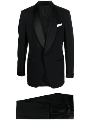TOM FORD satin-trim single-breasted suit - Black