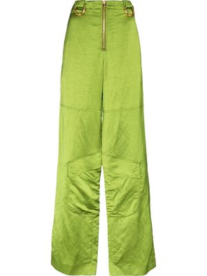 TOM FORD satin wide-leg trousers - Green