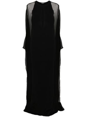 TOM FORD semi-sheer-panelled maxi dress - Black