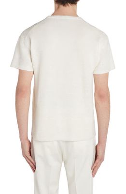TOM FORD Sequin Embellished Short Sleeve Silk Sweater in White