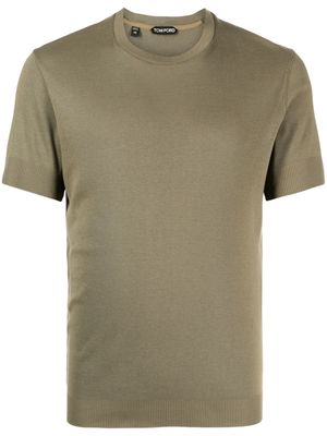 TOM FORD short-sleeve fine knit top - Green