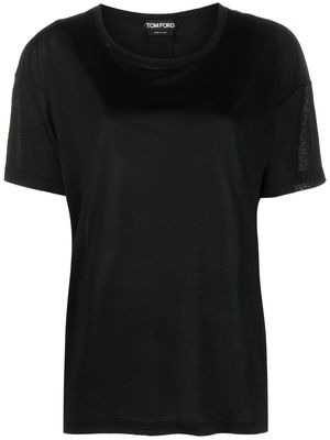 TOM FORD short-sleeved silk T-shirt - Black