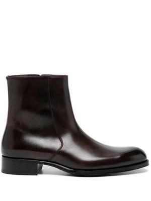 TOM FORD side-zip leather ankle boots - Brown