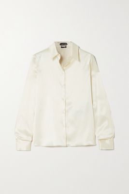 TOM FORD - Silk And Lyocell-blend Satin Shirt - Cream