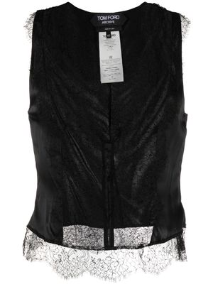 TOM FORD silk-satin lace camisole top - Black