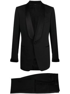 TOM FORD silk-trim single-breasted suit - Black