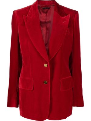 TOM FORD single-breasted cotton-velvet blazer - Red