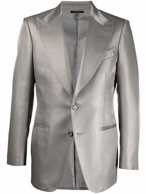 TOM FORD single-breasted metallic blazer - Grey