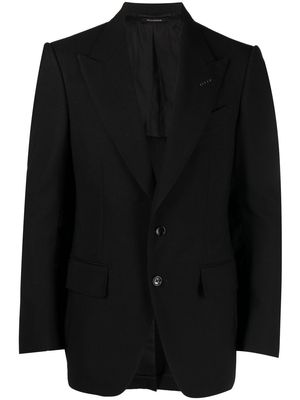 TOM FORD single-breasted wool-blend blazer - Black