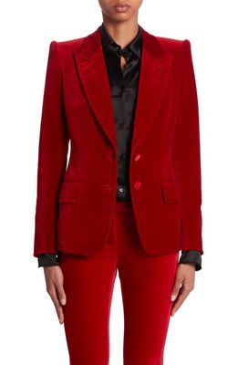 TOM FORD Slim Fit Cotton Velveteen Blazer in Red