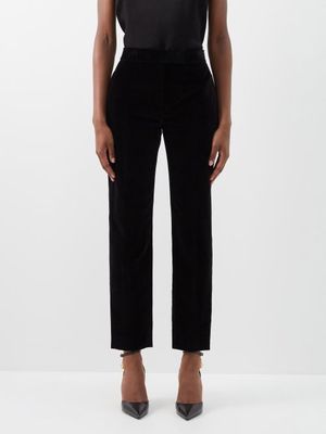 Tom Ford - Slim-leg Cotton-velvet Trousers - Womens - Black