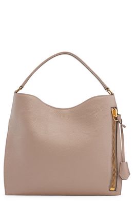 TOM FORD Small Alix Grain Leather Hobo Bag in 1G006 Silk Taupe