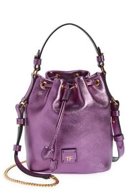 TOM FORD Small Sequin Bucket Bag in Mauve