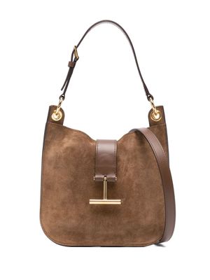 TOM FORD small Tara suede cross body bag - Brown