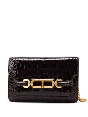 TOM FORD small Whitney crocodile-embossed shoulder bag - Brown