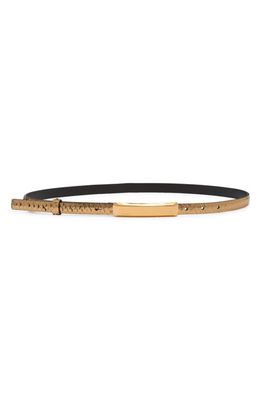 TOM FORD Snakeskin Embossed Leather Belt in 1Y014 Dark Gold