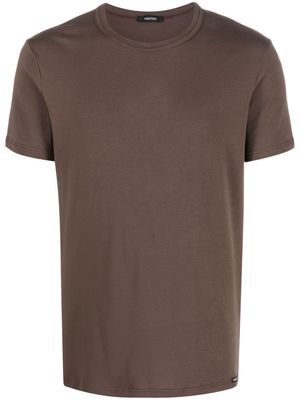 TOM FORD solid-color crew-neck T-shirt - Brown