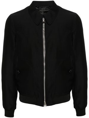 TOM FORD spread-collar zip-up shirt jacket - Black