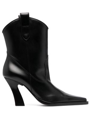 TOM FORD square-toe heeled leather boots - Black