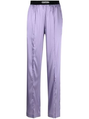 TOM FORD straight-leg silk trousers - Purple
