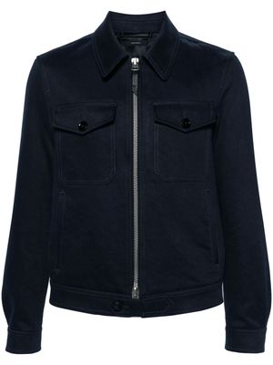 TOM FORD straight-point collar shirt jacket - Blue