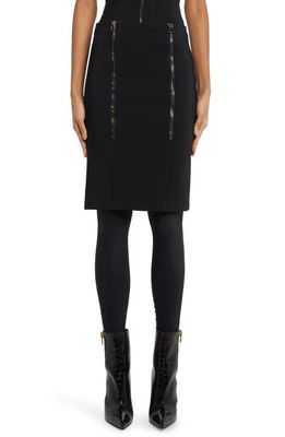 TOM FORD Stretch Crepe Pencil Skirt in Black