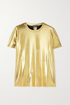 TOM FORD - Stretch-lamé T-shirt - Gold