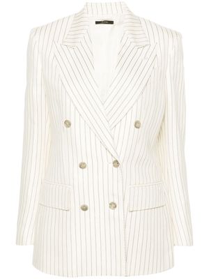 TOM FORD striped double-breasted twill blazer - Neutrals