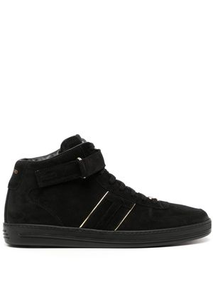 TOM FORD suede logo-plaque sneakers - Black