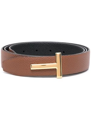 TOM FORD T grainy-leather belt - Brown